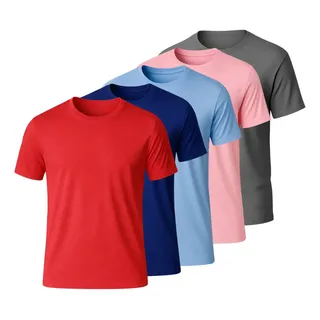 Kit 5 Camisa Camisetas Básica Masculina Dry Fit Tradicional