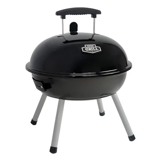 Parrilla Asador De Carbon Portatil Expert Grill Redondo Negro 37 Cm