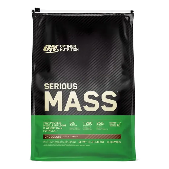 Serious Mass 12 lbs Optimum Nutrition Suplemento en polvo Carbohidratos sabor chocolate x 5.44kg | Cuotas sin interés