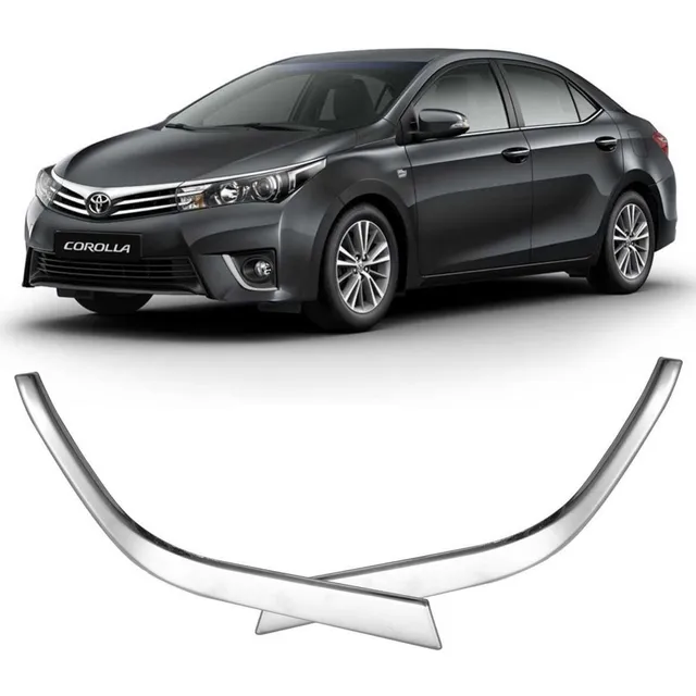 Par Aplique Cromada Friso Moldura Milha Corolla 2015 A 2017