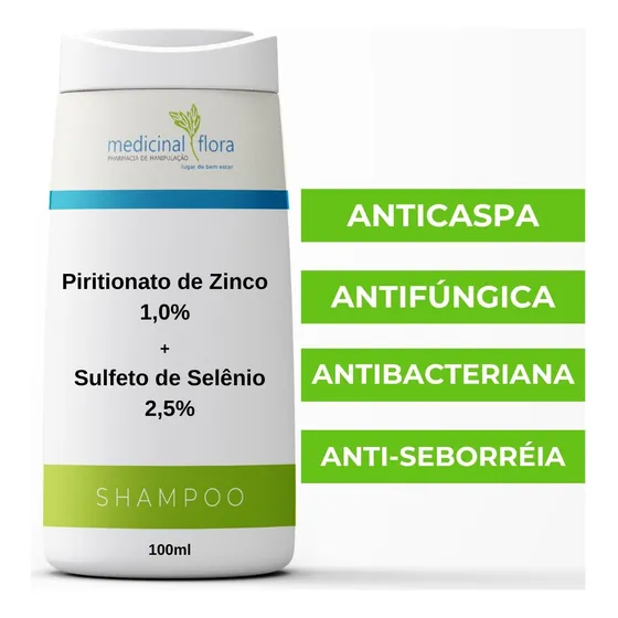 Shampoo Piritionato Zinco 1% Sulfeto De Selênio 2,5% 100ml