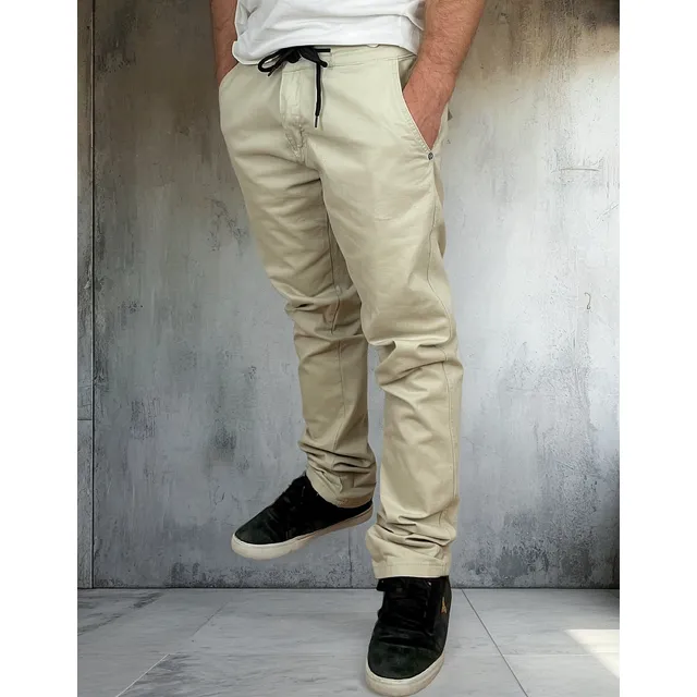 Calça Fallen Sarja Com Cordão Bege