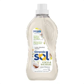 Girando Sol Lava Roupa Coco E Baunilha LĂquido Antibacterial Frasco 1 L Girando Sol Lava Roupa Coco E Baunilha LĂquido Antibacterial Frasco 1 L