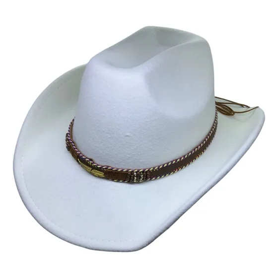 Sombrero Tipo Cowboy Con Accesorio Ch. Ec24-004