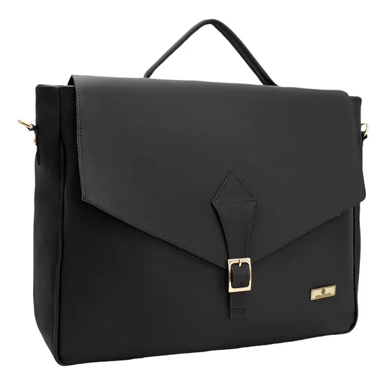 Bolsos Maletin Ejecutivo Portatil Portafolio Karla Chacon Color Negro