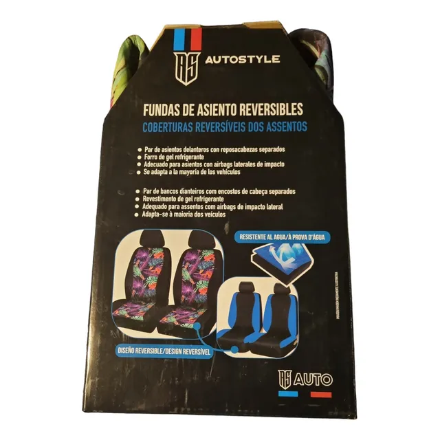 Fundas De Asientos Delanteros De Auto Reversibles Forro Gel