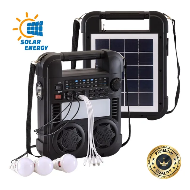 Estación De Panel Solar Para Carga Radio Linterna Mp3 Usb