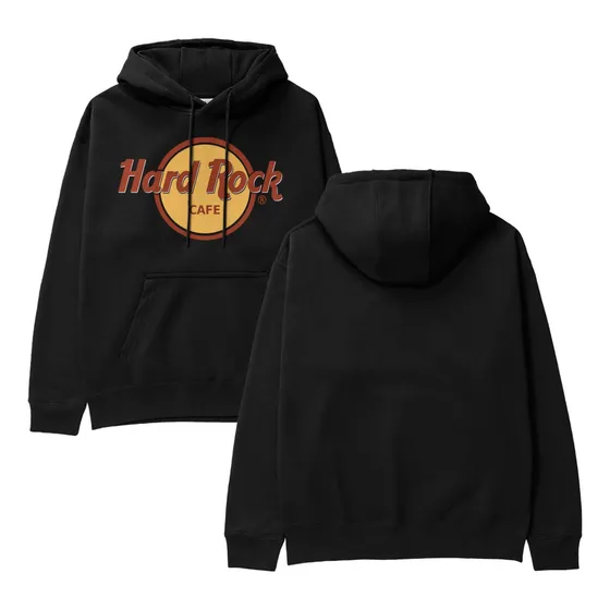 Moletom Grosso Hard Rock Café Canguru Unissex Com Estampa