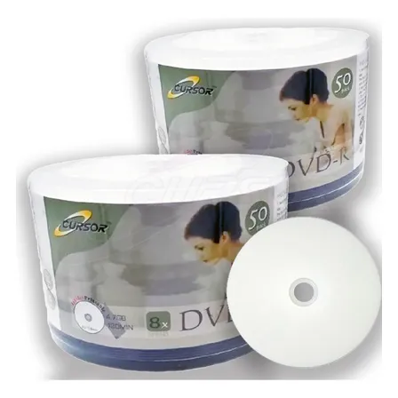 Discos Dvd R 8x Imprimible Cursor 4.7gb 2pack 50 Unidad C/u