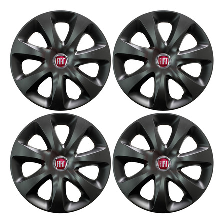 4 Tazas Fiat Uno Palio Fiorino Siena Rodado 13 Negra Mate X4 4 Tazas Fiat Uno Palio Fiorino Siena Rodado 13 Negra Mate X4