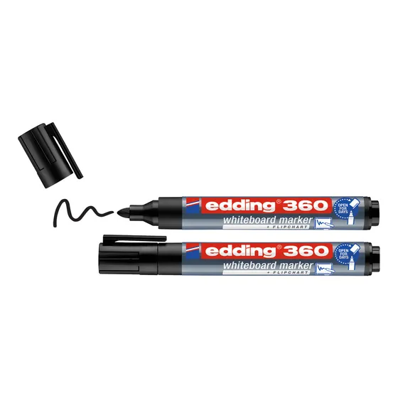 Marcador Borrable Recargable Edding 360 X2 Unds Color Negro