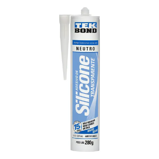 Adhesivo de silicona transparente neutro 280g Tekbond