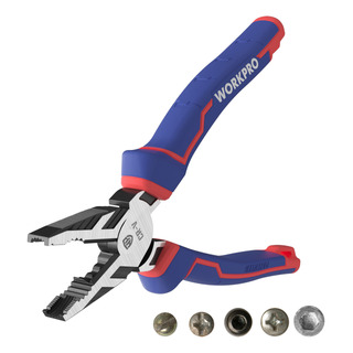 Alicate Combinado Workpro De 8 Com Orifício De Parafuso Ant Alicate Combinado Workpro De 8 Com Orifício De Parafuso Ant