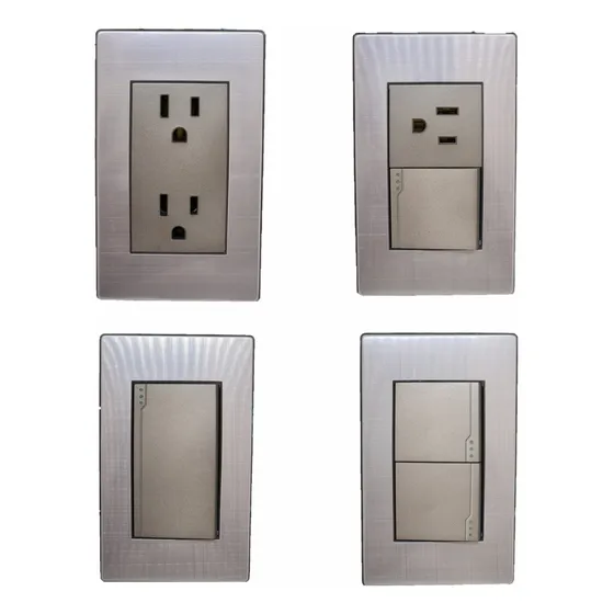 Apagadores Y Tomas Placa Acero Inoxidable Paquete 33 Color Plateado Corriente Nominal 15 A Voltaje Nominal 110v