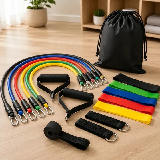 Piva Store Kit 5 Mini Band + Kit 11 Elastico Extensor Treino em Casa Exercicio