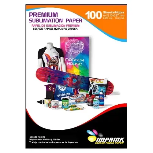 Papel Para Sublimacion Premium A4/120g 100 Hojas Mas Grueso