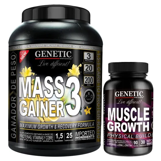 Aumento Masa Muscular Mass Gainer 1,5 Kg Muscle Max Genetic