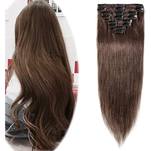 Hairro 100% Real Humano Clip De Pelo En Extensiones Nyjfy