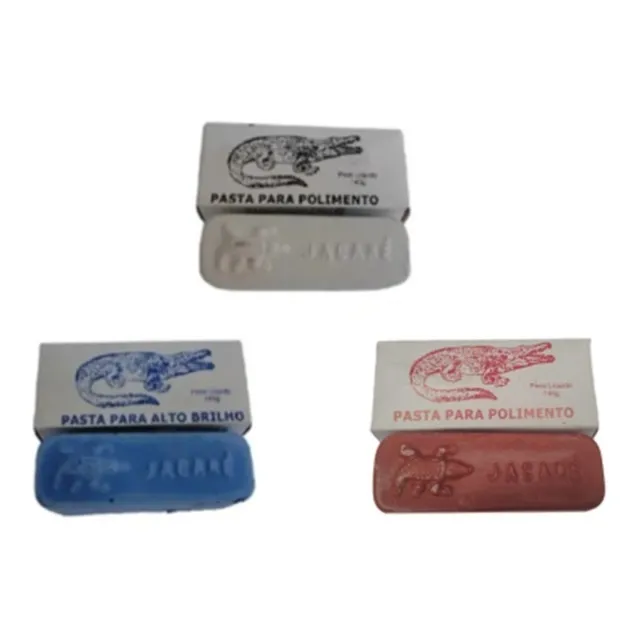 Kit 3 Massas Polir Aluminio Inox Azul Branca Rouge 145 Gr