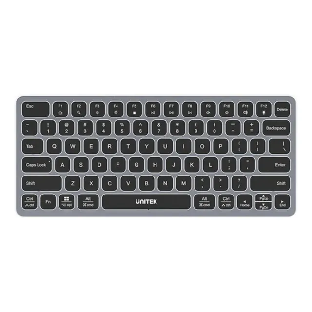 Teclado Con Hub Usb-c Unitek 9 En 1 - 3 Usb-a, Hdmi, Usb-c Teclado Gris Oscuro Idioma Inglés Us