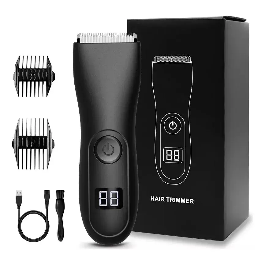 Aparador De Pelos Masculino Usb Recarregável Á Prova D'água Preto 127/220v