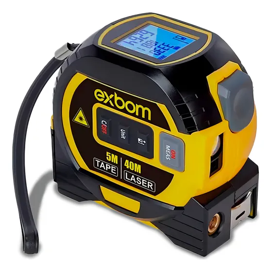Trena Digital Exbom Laser Com Fita Métrica com visor LCD TEM Q65