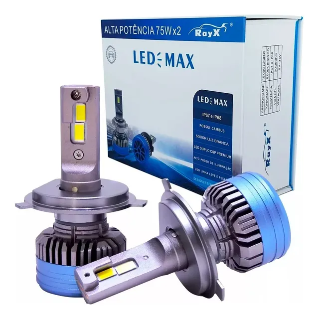 Luz Ultra Led Max 6k 15000lm 150w 12 24v H4 Onix Prisma Mobi