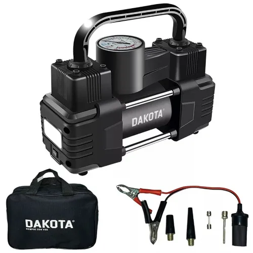 Compresor Inflador 12v Doble Piston Dakota Auto Suv Bici