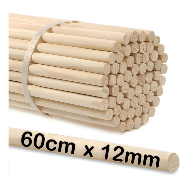 Poleiro De Madeira 12 Mm - 10 Unidades - 60cm De Comprimento