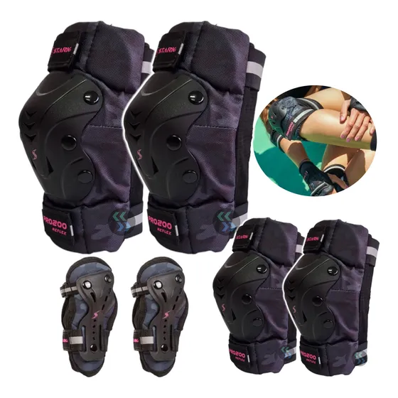 Kit Protecciones Profesionales Adulto Roller Skate Stark Pro