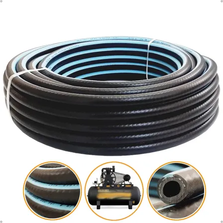 Mangueira Para Compressor 1/4 Ar E Água Pt 300 Psi 10 Metros Preto