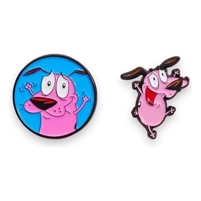 Broches Pines Pins Prendedor Pack 2 Coraje, El Perro Cobarde