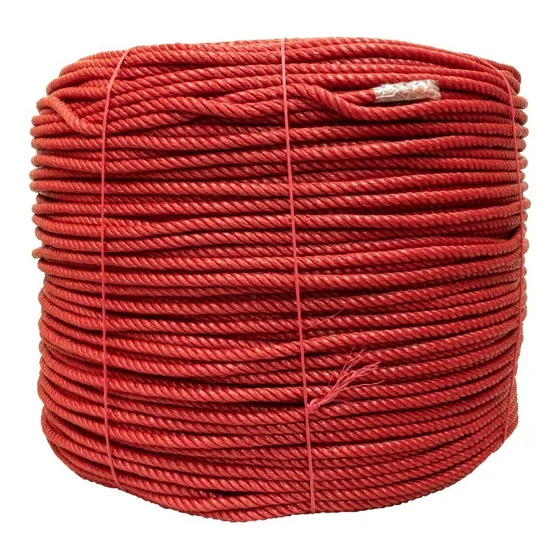 Cuerda Cable Polipropileno 8mm 4 Cabos Bobina Rojo 24kg