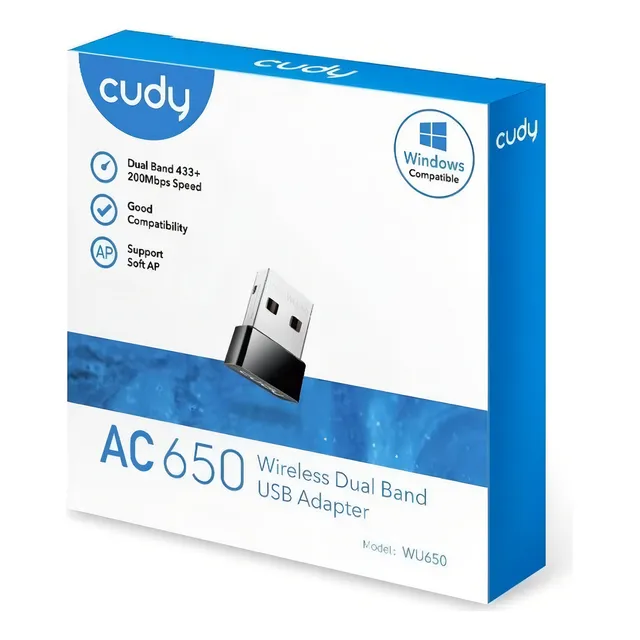 Adaptador Usb Wifi Cudy Wu650 Nano Dual Band Ac650
