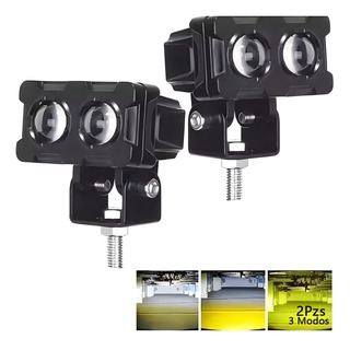 Faros Led Auxiliares Bicolor Tipo Lupa Faros Led Auxiliares Bicolor Tipo Lupa