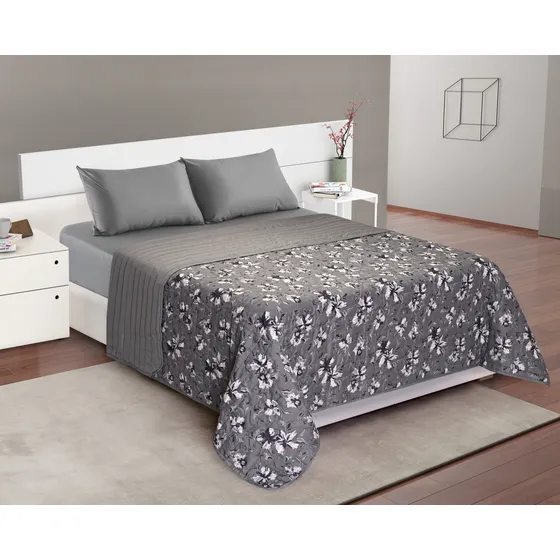 Cover Cubrecama Colors 2 1/2 Pz Estampado Liso Reversible