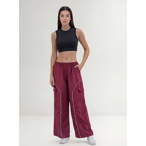 Pantalón Chiky Pink Cargo Envivado Microfibra Plana Mujer