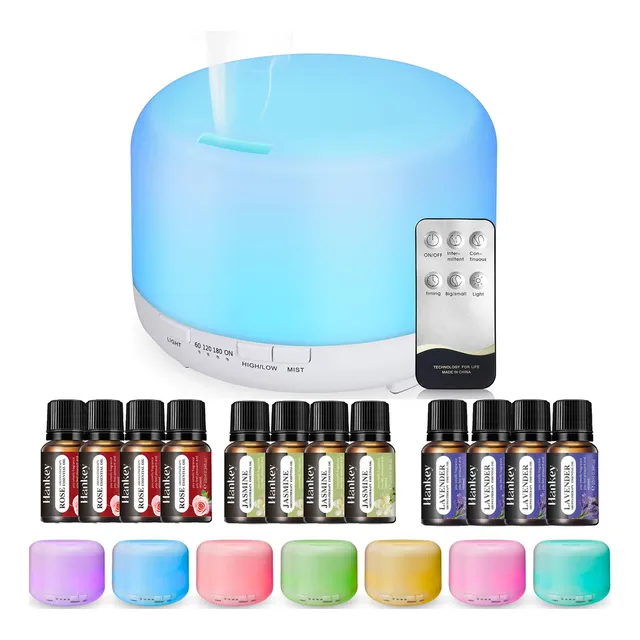 Humidificador Difusor De Aromas + 12 Botellas De Aceites Ese