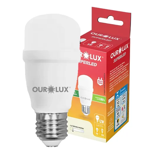 Lampada Bulbo Mini T 12w Luz Quente 3000k Amarela Bivolt E27