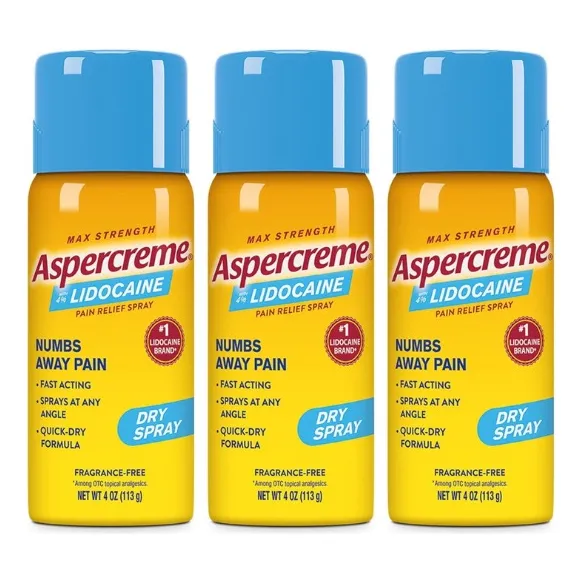 3 Pack Aspercreme Lidocaina Spray Para Dolor Muscular