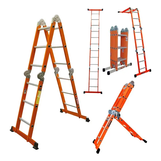 Escalera de acero multipropósito Peldaños 333614 naranja