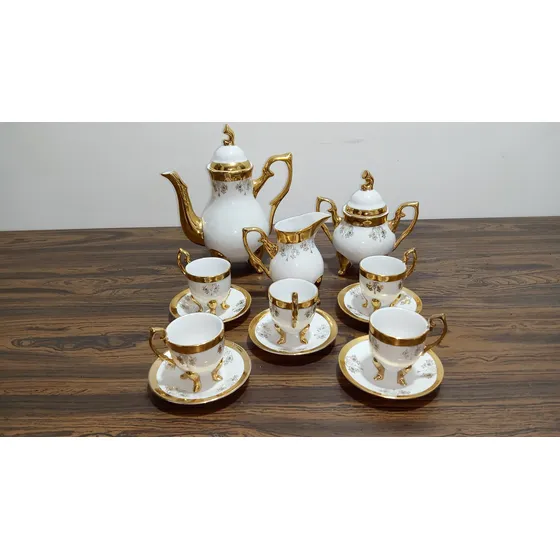 Tetera Juego D Té O Café D Porcelana Fina Detalles En Dorado
