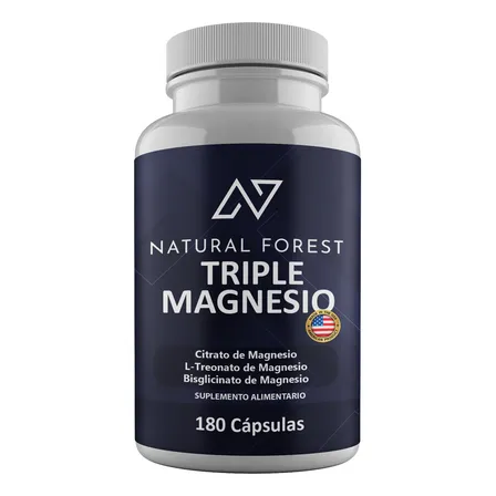 Triple Magnesio 180 Capsulas Natual Forest Usa Sabor Neutro
