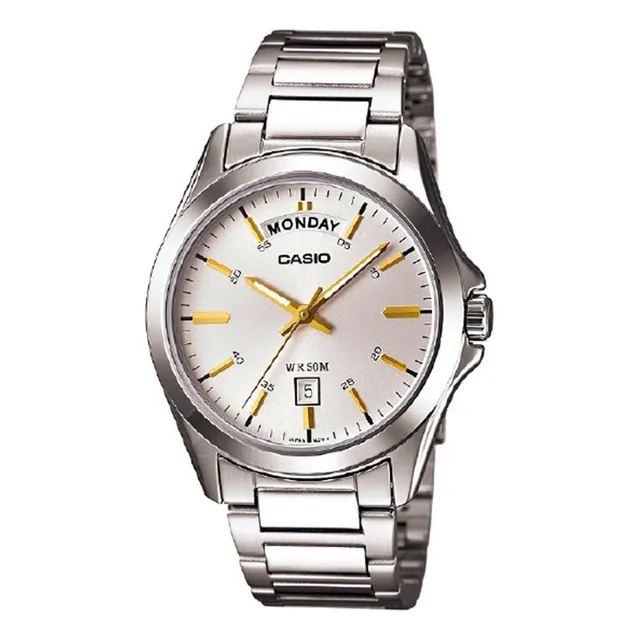 Reloj pulsera Casio MTP-1370D-7A2VDF con correa de acero inoxidable color plateado