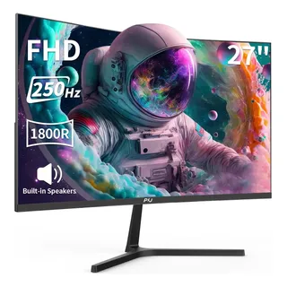 Monitor Gamer Pij 27 Polegadas Curved 250hz, Fhd 1080p Negro 12 V