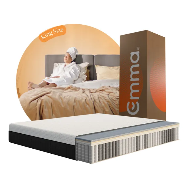 Colchón King Size Emma Deluxe Memory Foam Temperatura Fria Color Blanco