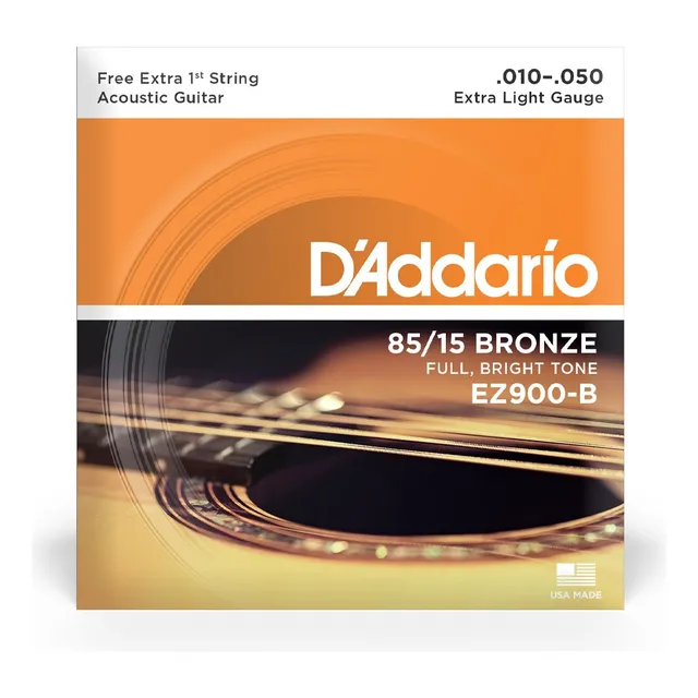 D'addario Ez900-b Encordoamento Para Violão Aço 85/15 Bronze Com Corda Extra Pl010