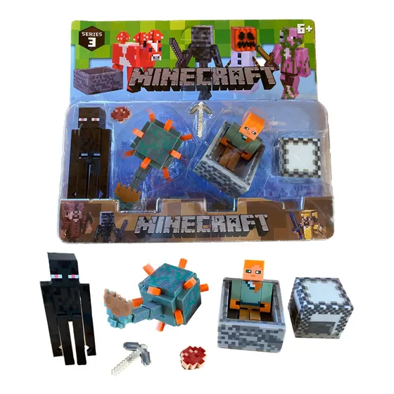 Muñecos Minecraft My World Blister X4 Accesorios