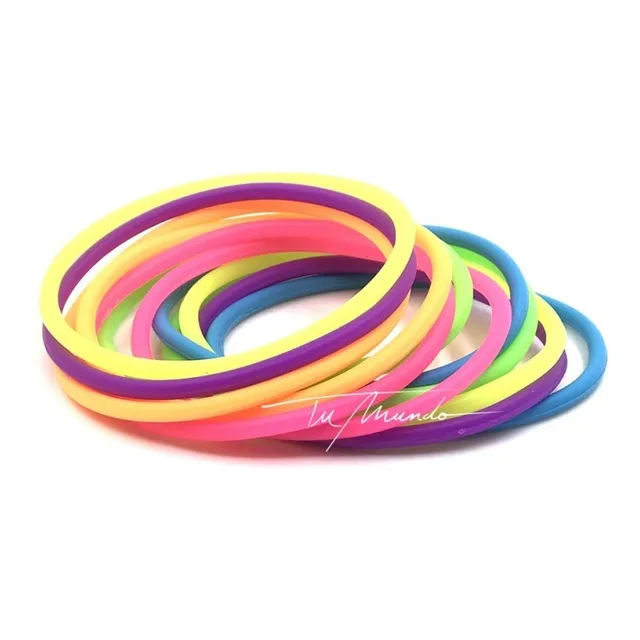 Pulsera De Goma Multicolor X12 Unidades Cotillón Sorpresitas