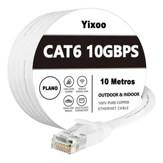 Yixoo Cable Red Plano Categoría 6 Cat6 Rj45 Utp 10 Metros Duradero Velocidad Transferencia De Datos Rápida